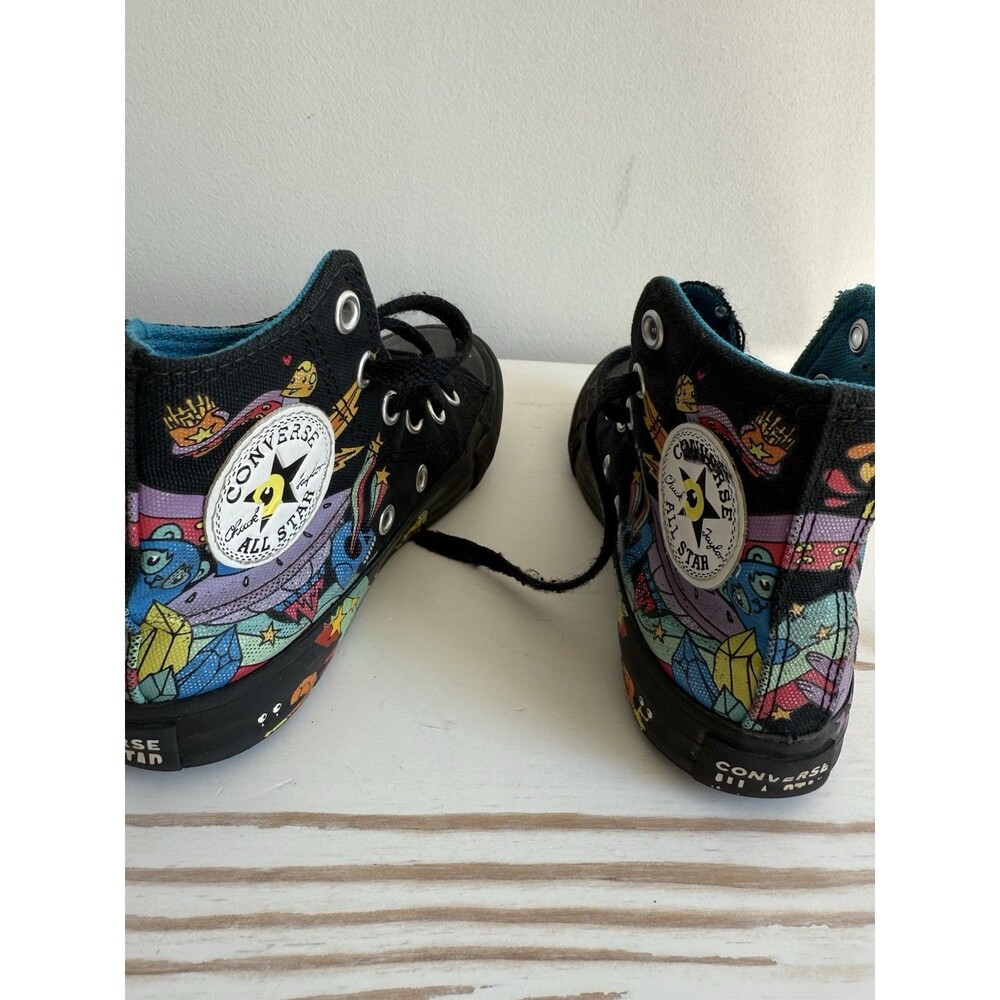 ✿ Converse Chuck Taylor All Star Youth Hi Top Sneakers Black Multicolor Size 12
